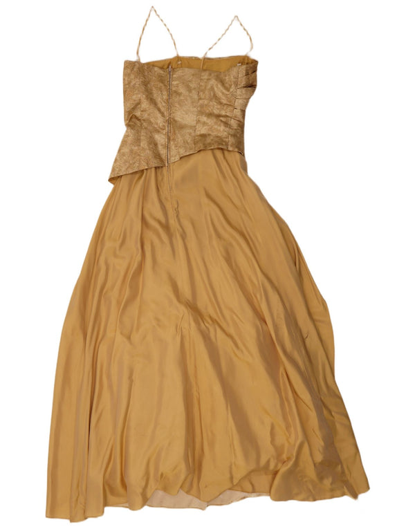 Yve London Γυναικείο μάξι φόρεμα UK 8 Small Gold Floral