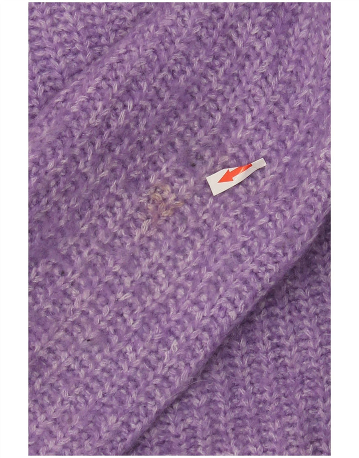 Zara Γυναικείο πουλόβερ με λαιμόκοψη UK 14 Medium Purple Polyester