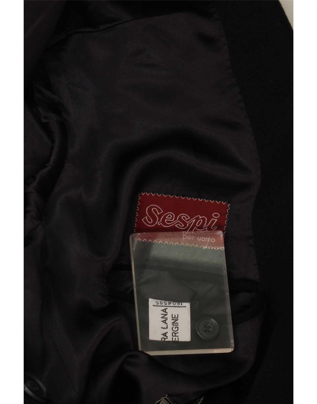 Sespi Ανδρικό παλτό με διπλό στήθος UK 38 Medium Navy Blue Virgin Wool