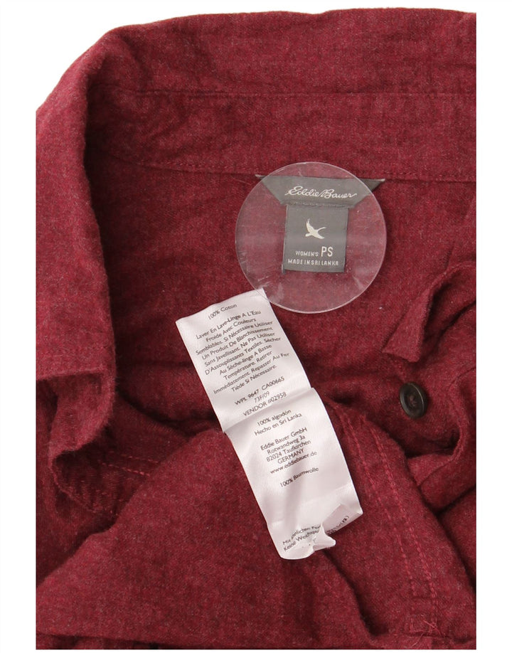 EDDIE BAUER Γυναικείο υπερμεγέθη πουκάμισο UK 10 Small Maroon βαμβάκι