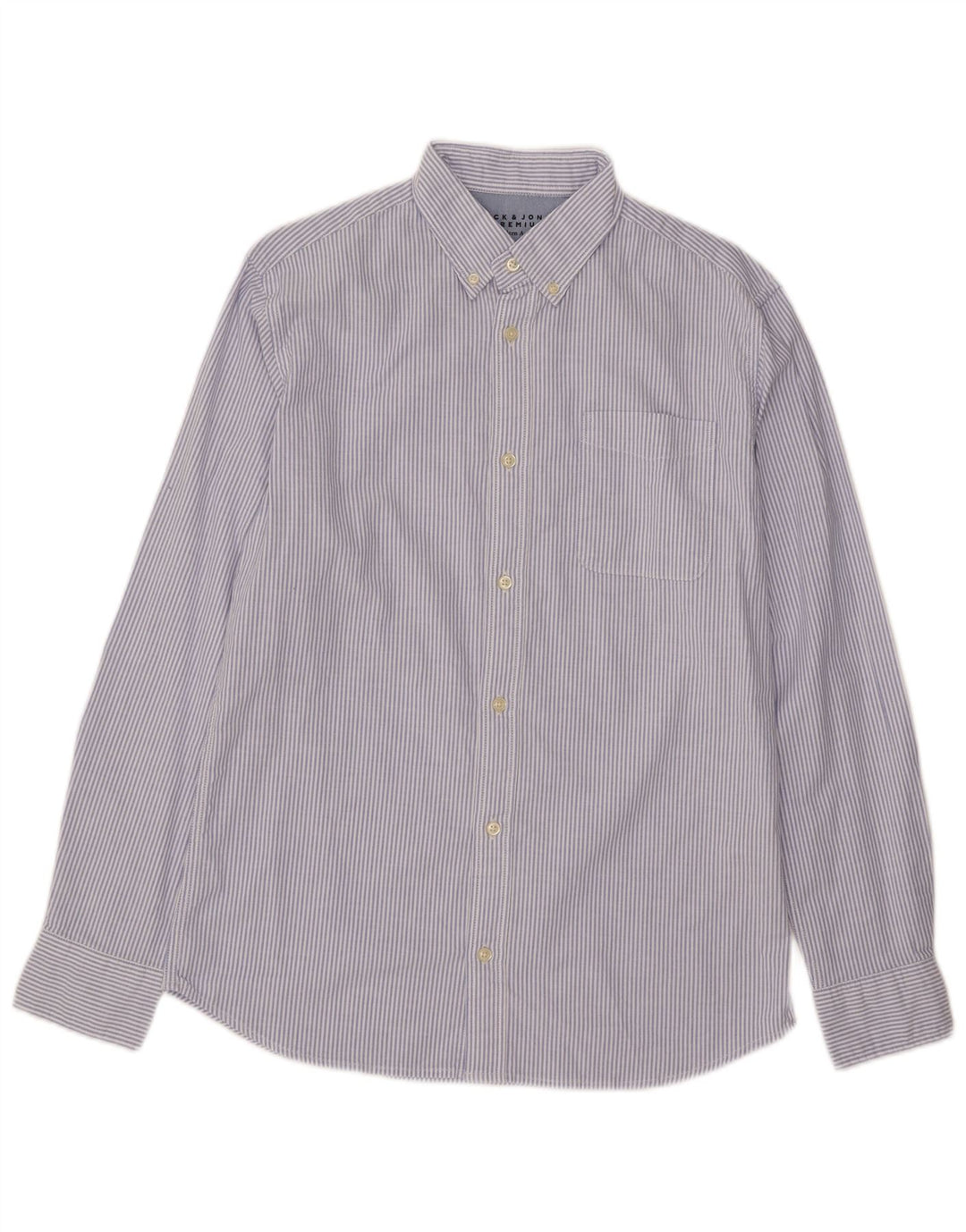 Jack & Jones Ανδρικό πουκάμισο Oxford Βαμβακερό με μεσαίο μπλε ρίγες