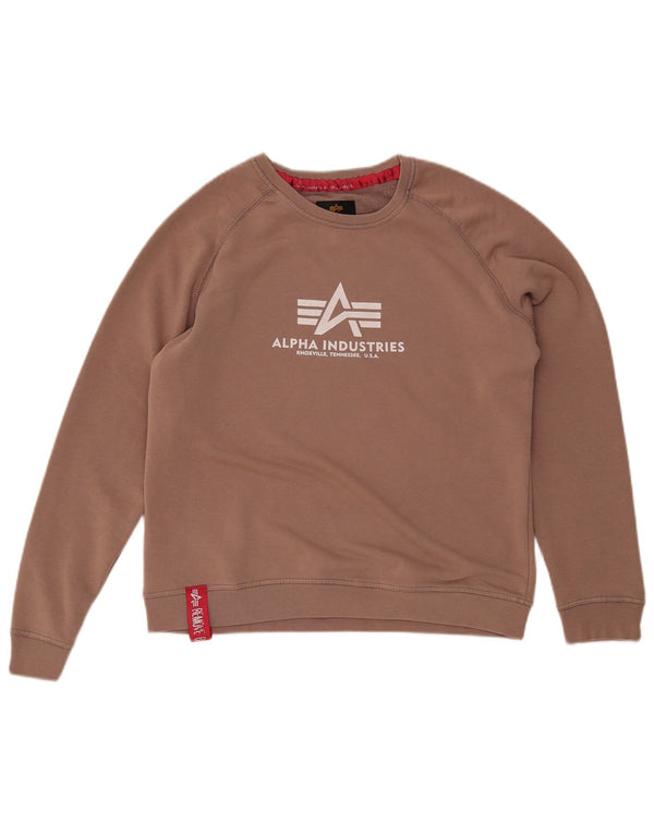 Γυναικείο γραφικό φούτερ ALPHA INDUSTRIES Jumper UK 14 Medium Brown