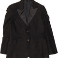VINTAGE Womens 2 Button Blazer Jacket IT 44 Medium Black Spotted Vintage Vintage and Second-Hand Vintage from Messina Hembry 