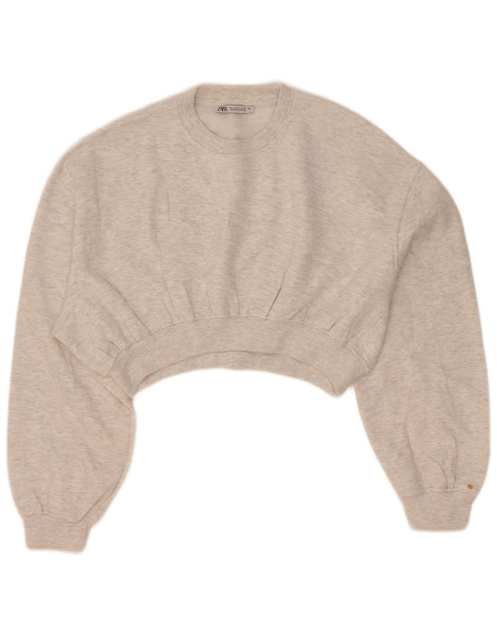 Zara γυναικεία φούτερ υπερμεγέθης φόρμας UK 10 Small Grey Flecked