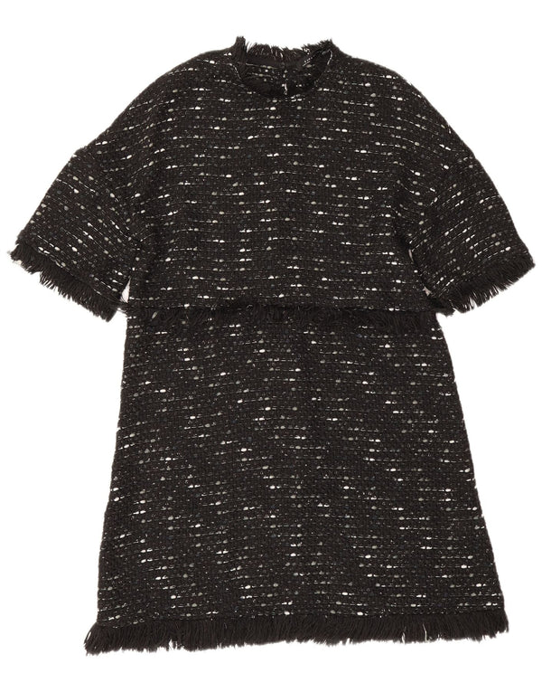 Zara Γυναικείο φόρεμα A-Line UK 12 Medium Black Flecked Polyester