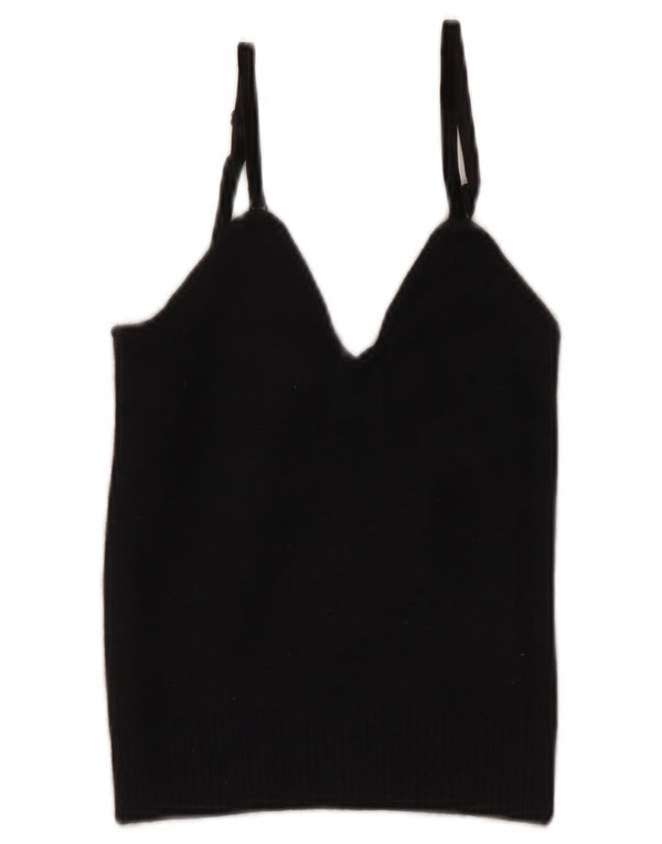 Emporio Armani Womens Crop Cami Top IT 40 Small Navy Blue Wool