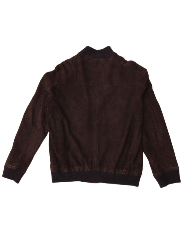 PROJECT CLASSICO Ανδρικό Suede Bomber Jacket UK 42 XL Καφέ Δερμάτινο