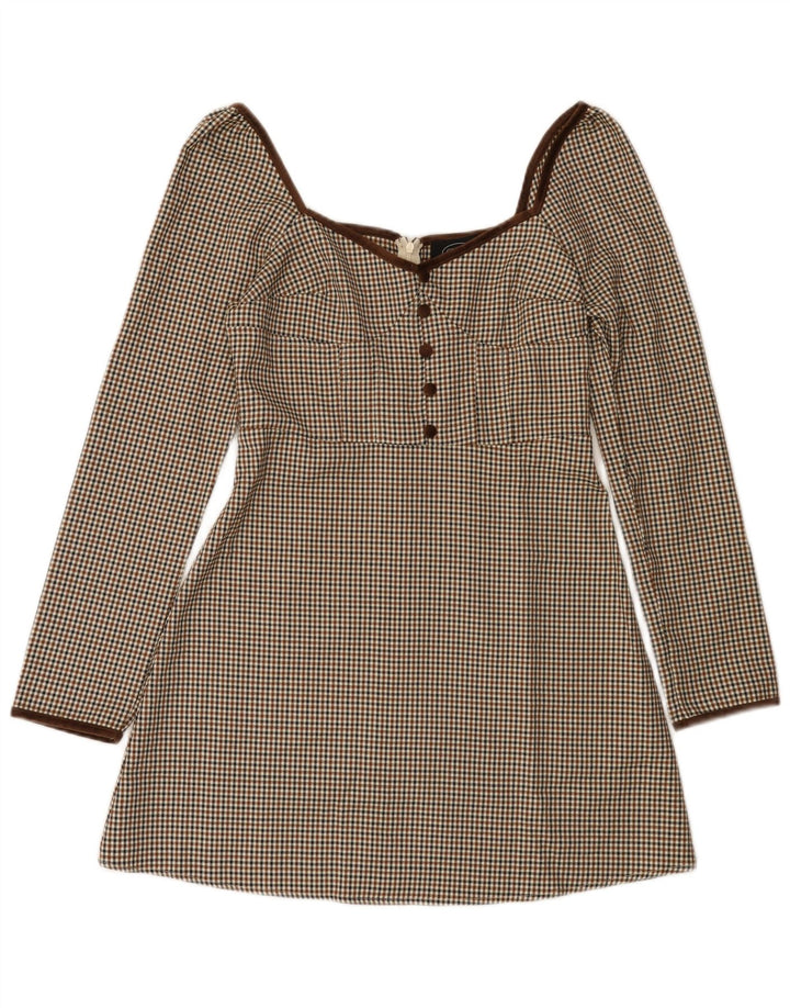 Γυναικείο φόρεμα Cider Off Shoulder A-Line UK 12 Medium Brown Houndstooth