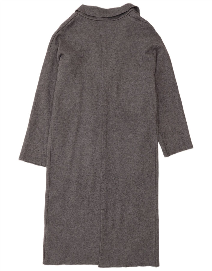 Zara Γυναικεία Ζακέτα Longline UK 14 Medium Grey Viscose