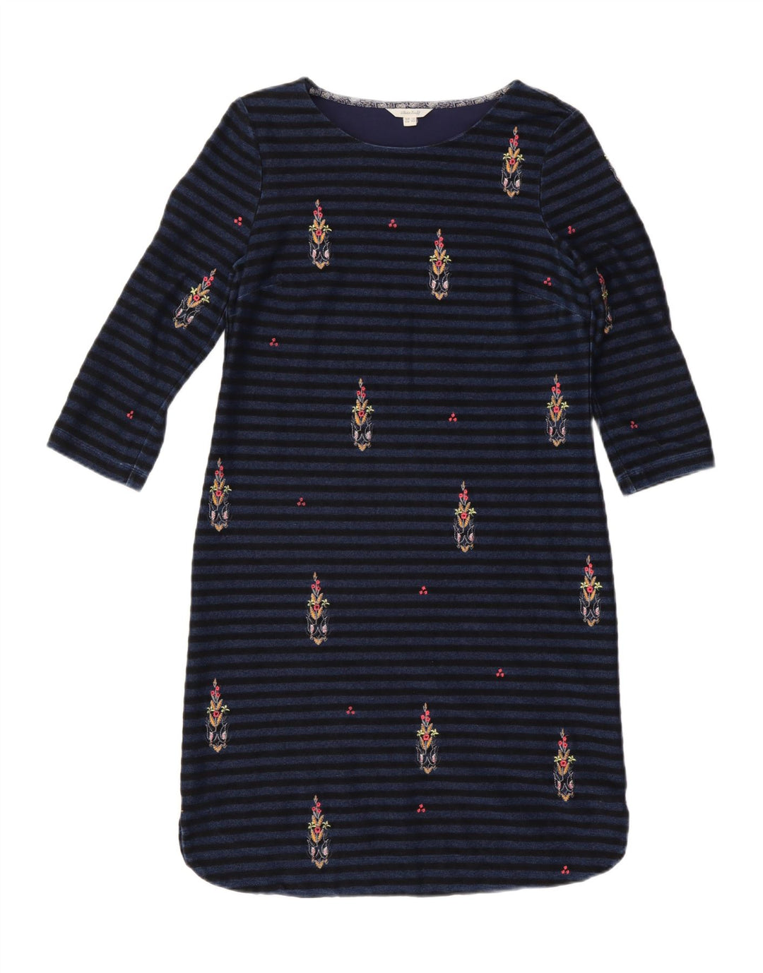 White Stuff Γυναικείο φόρεμα 3/4 Sleeve Shift UK 12 Medium Navy Blue ριγέ