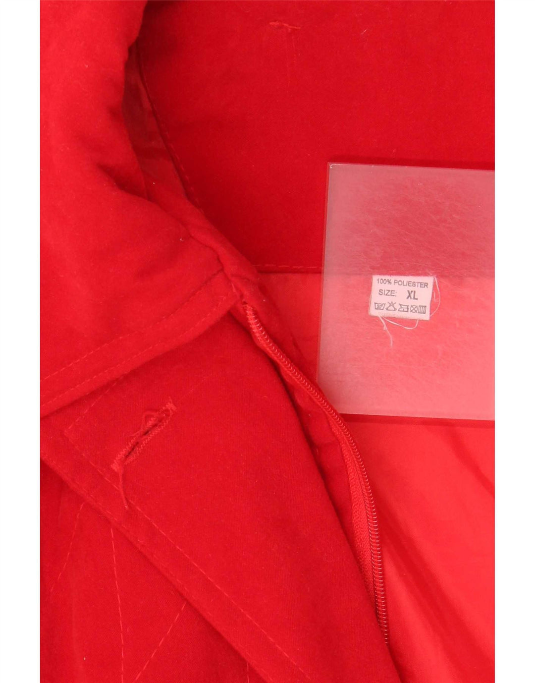 Vintage γυναικείο μπουφάν Parka με κουκούλα μεγάλου μεγέθους UK 18 XL κόκκινο πολυεστέρα