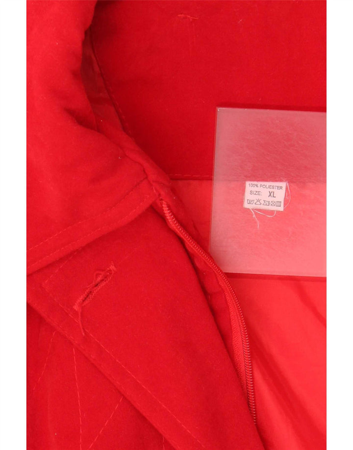 Vintage γυναικείο μπουφάν Parka με κουκούλα μεγάλου μεγέθους UK 18 XL κόκκινο πολυεστέρα
