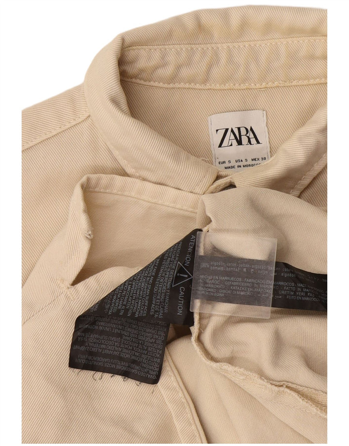 Ανδρικό τζιν πουκάμισο Zara μικρό μπεζ βαμβακερό