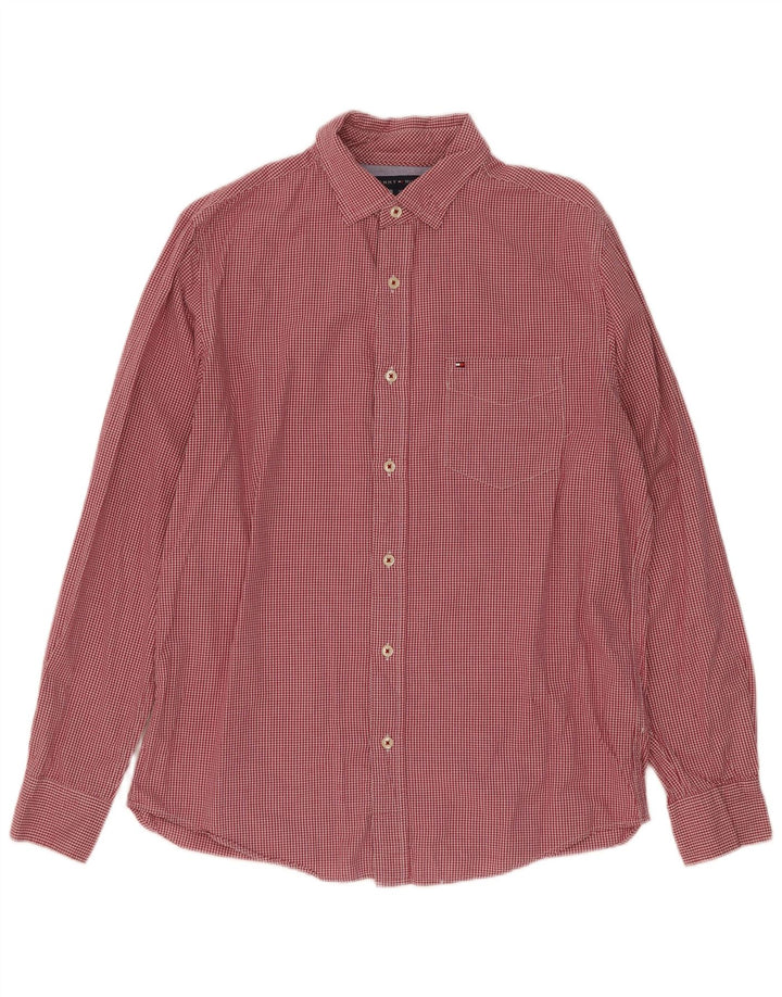 Tommy Hilfiger Ανδρικό πουκάμισο Classic Fit Μικρό κόκκινο βαμβακερό Gingham
