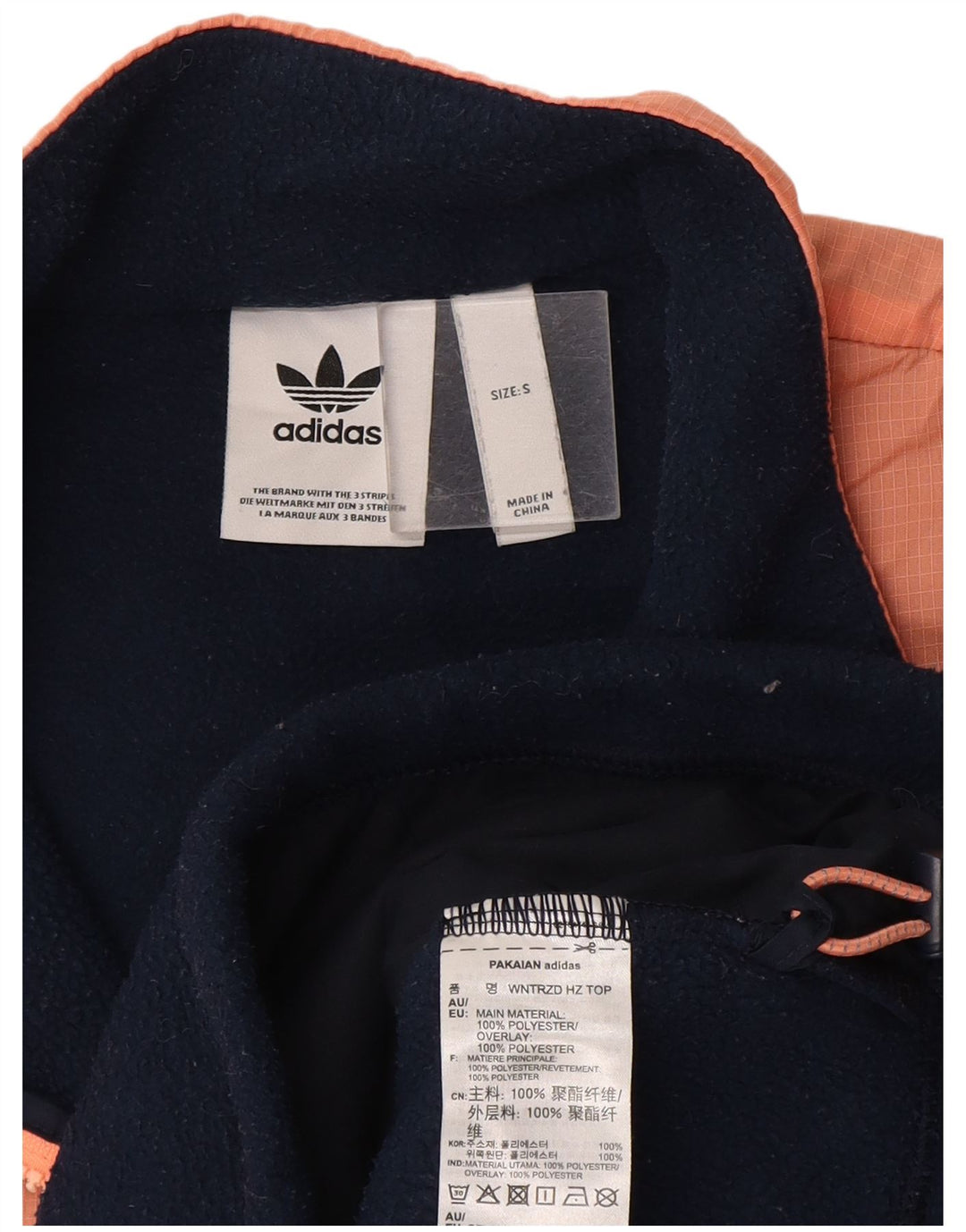 Adidas Ανδρικό φερμουάρ με λαιμόκοψη Fleece Jumper Μικρό μπλε Navy Colorblock Πολυεστέρας