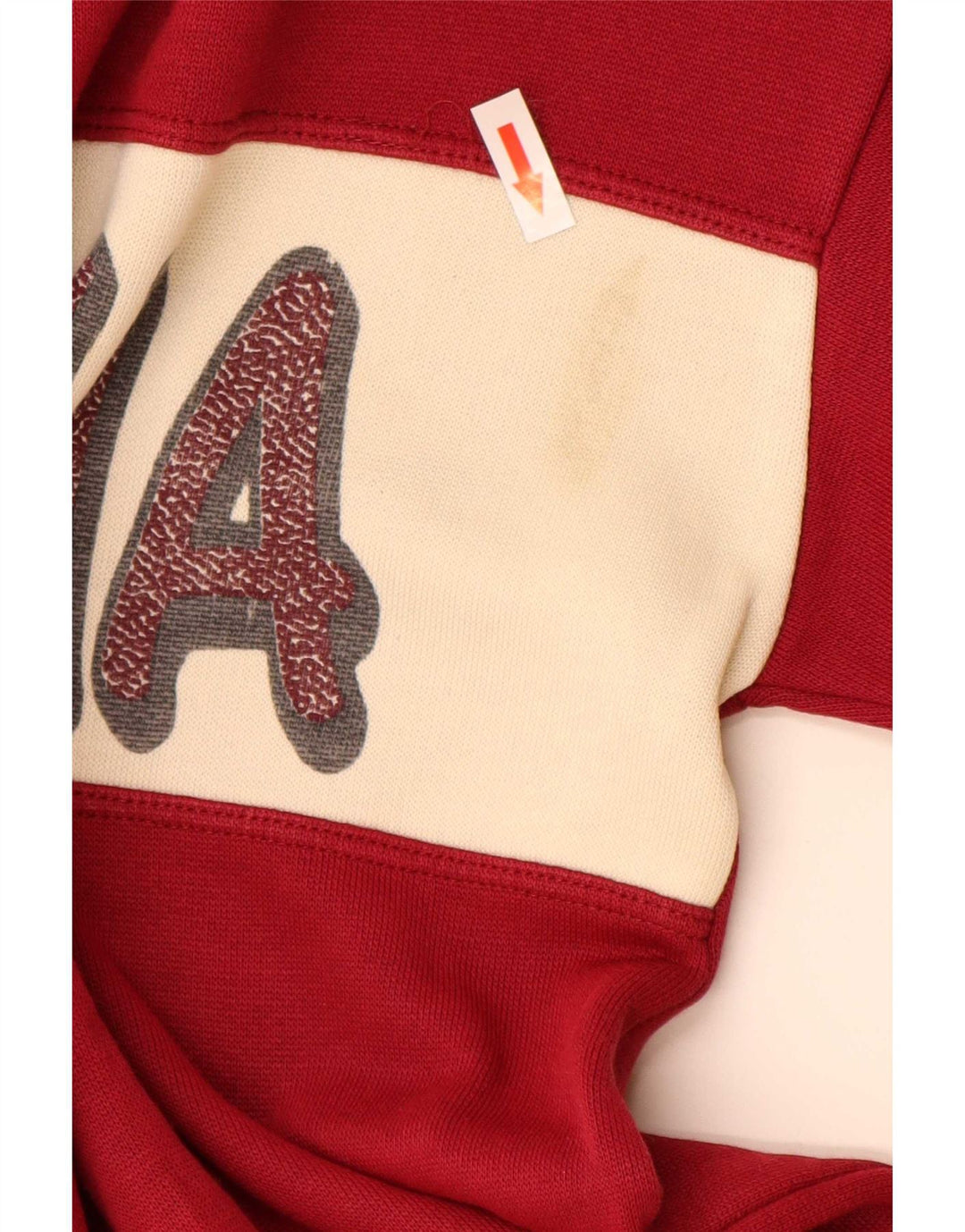 Vintage ανδρικό γραφικό φούτερ Jumper XL Red Colourblock