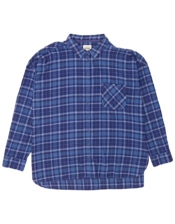 Γυναικείο πουκάμισο Fat Face Flannel UK 20 2XL Blue Check Cotton