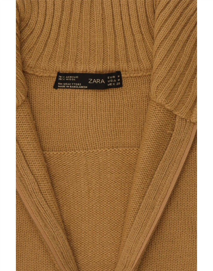 Zara Γυναικεία Ζακέτα UK 12 Medium Khaki Acrylic