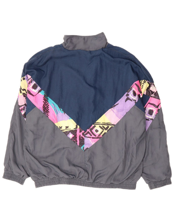 Vintage ανδρική αθλητική φόρμα Top Jacket XL Grey Colourblock Polyester 90s