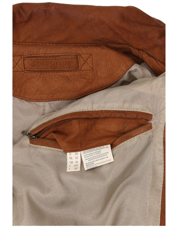 Trapper Ανδρικό Loose Fit Δερμάτινο Μπουφάν UK 34 XS Καφέ Δερμάτινο