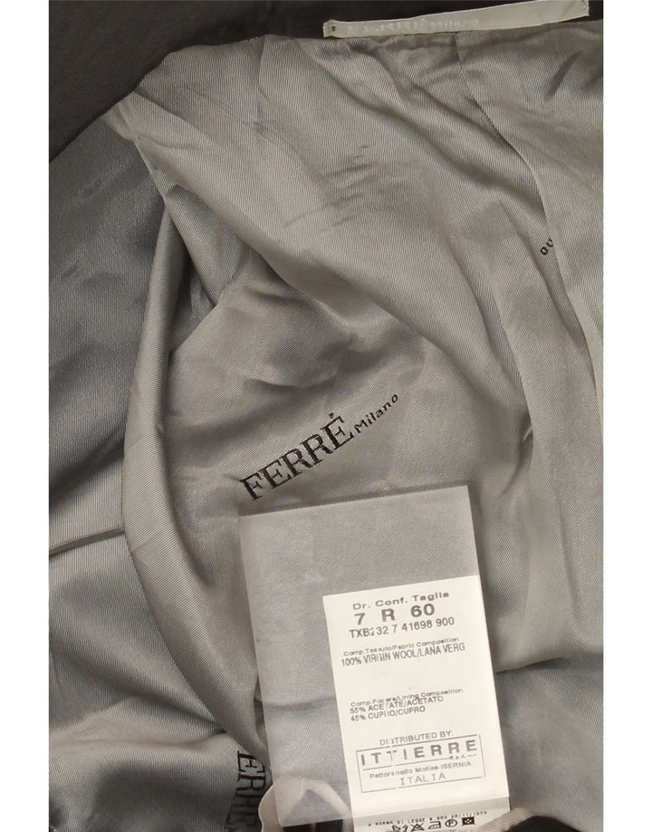 Ferre Mens Ittierre 2 Button Blazer Jacket IT 60 5XL Grey Wool