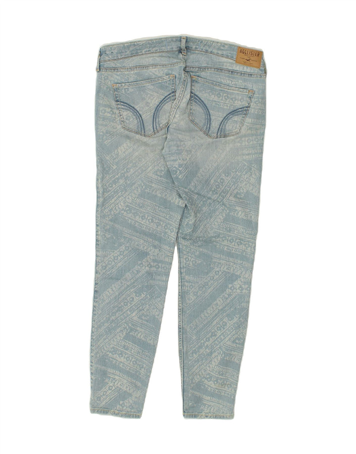 HOLLISTER Womens Graphic Slim Jeans W28 L27 Blue Geometric Cotton | Vintage Hollister | Thrift | Second-Hand Hollister | Used Clothing | Messina Hembry 