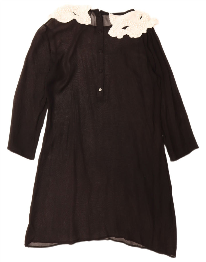 CRISTINA GAVIOLI Γυναικείο φόρεμα See Through A-Line UK 10 Small Black