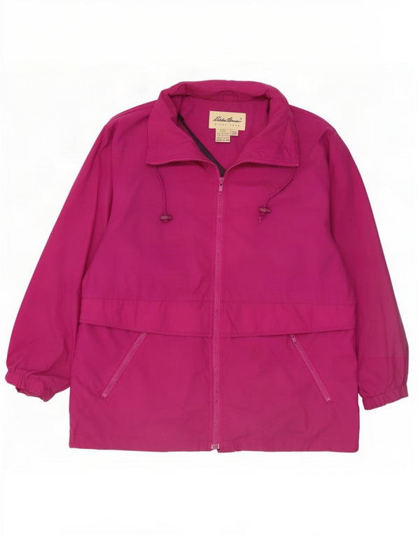 Eddie Bauer Womens Loose Fit Rain Jacket UK 14 Medium Pink Nylon