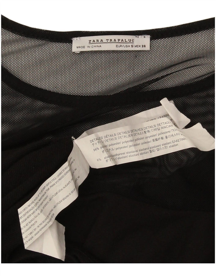 Zara Γυναικείο μακρυμάνικο φόρεμα Shift UK 10 Small Black Polyester