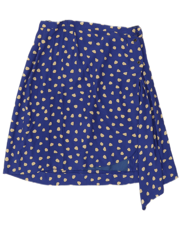Vintage γυναικεία φούστα σε γραμμή Α W26 Small Blue Spotted