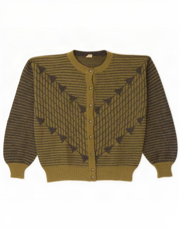 Vintage γυναικεία ζακέτα πουλόβερ UK 18 XL Πράσινο γεωμετρικό μοχέρ
