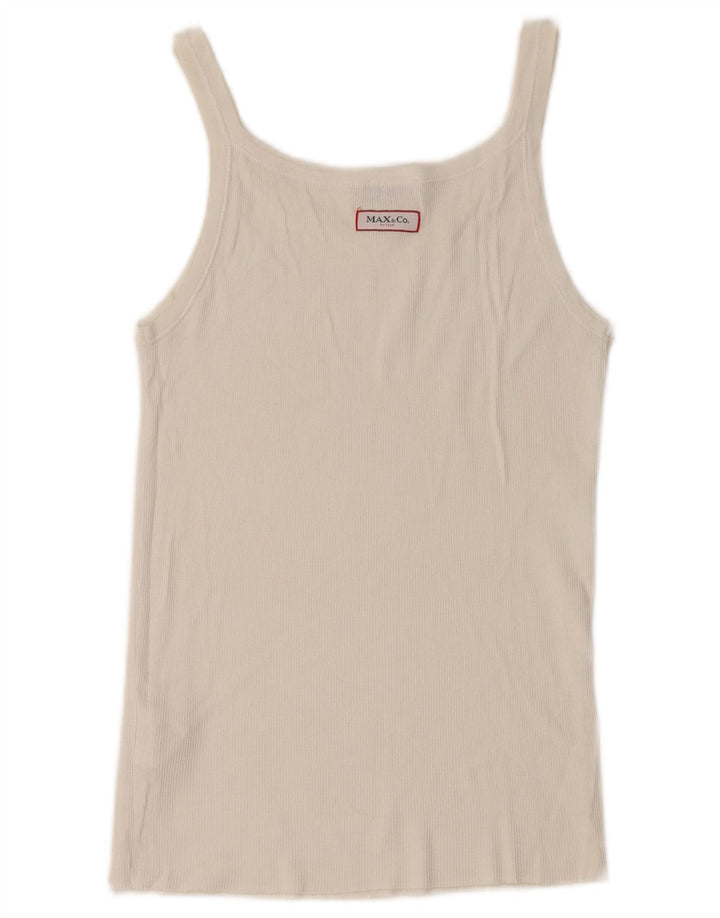 Max & Co. Womens Crop Cami Top UK 12 Medium White Cotton