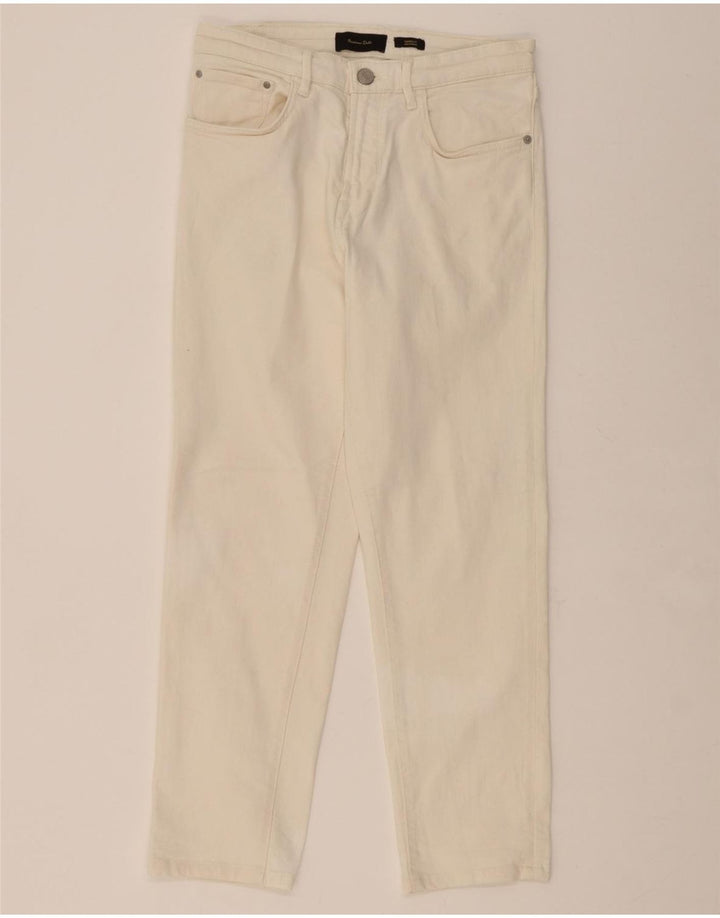 MASSIMO DUTTI Womens Tapered Jeans W28 L25 Off White Cotton Vintage Massimo Dutti and Second-Hand Massimo Dutti from Messina Hembry 