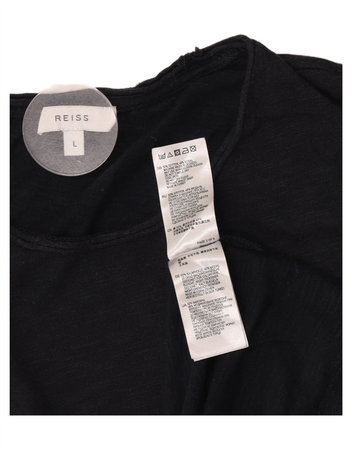 Ανδρικό T-Shirt Reiss Top Large Black Flecked Cotton