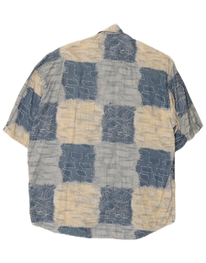 Ανδρικό κοντομάνικο πουκάμισο RAYBEST, μεσαίο μπλε γεωμετρικό