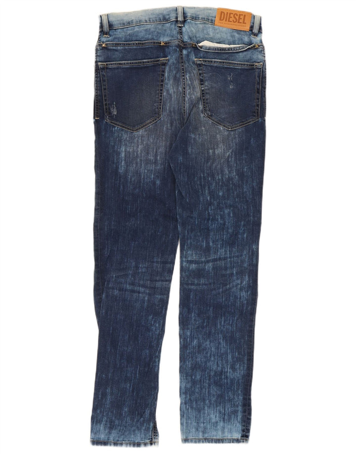 Diesel Boys Distressed Straight Jeans 13-14 ετών W30 L28 Blue Cotton