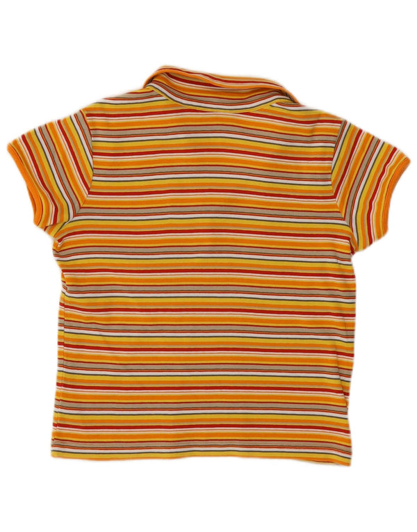 S.Oliver Γυναικείο μπλουζάκι πόλο UK 14 μεγάλο κίτρινο βαμβακερό ριγέ