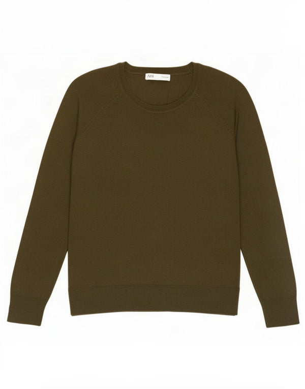Zara Γυναικείο πουλόβερ με λαιμόκαυστο UK 16 Large Khaki Viscose