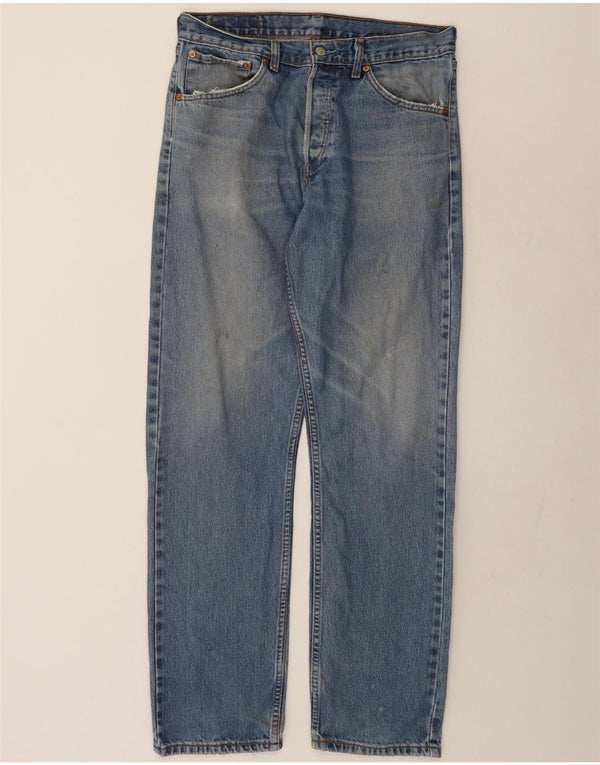 Levi's Mens 522 Straight Jeans W34 L34 Blue Cotton