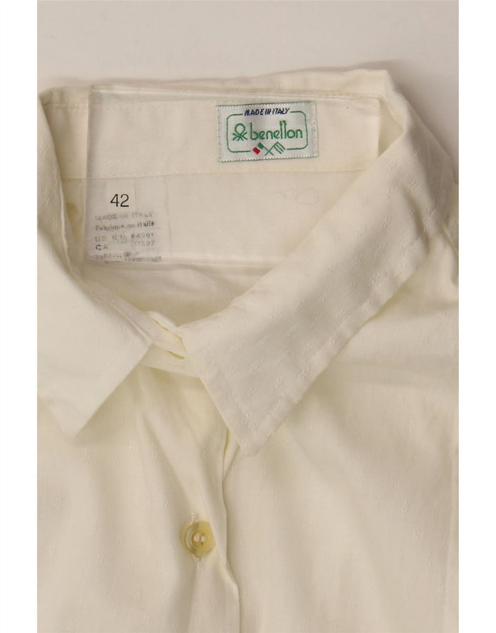 Γυναικείο πουκάμισο Benetton IT 42 Μεσαίο λευκό βαμβακερό