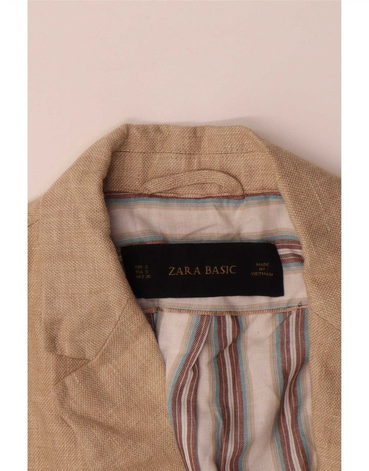 Zara Γυναικείο σακάκι 1 κουμπιού Blazer UK 10 Small Beige