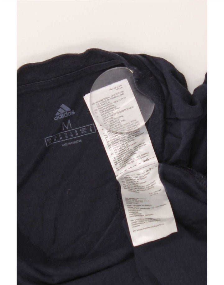 Ανδρικό γραφικό T-Shirt Adidas Top από μεσαίο μπλε ναυτικό βαμβακερό