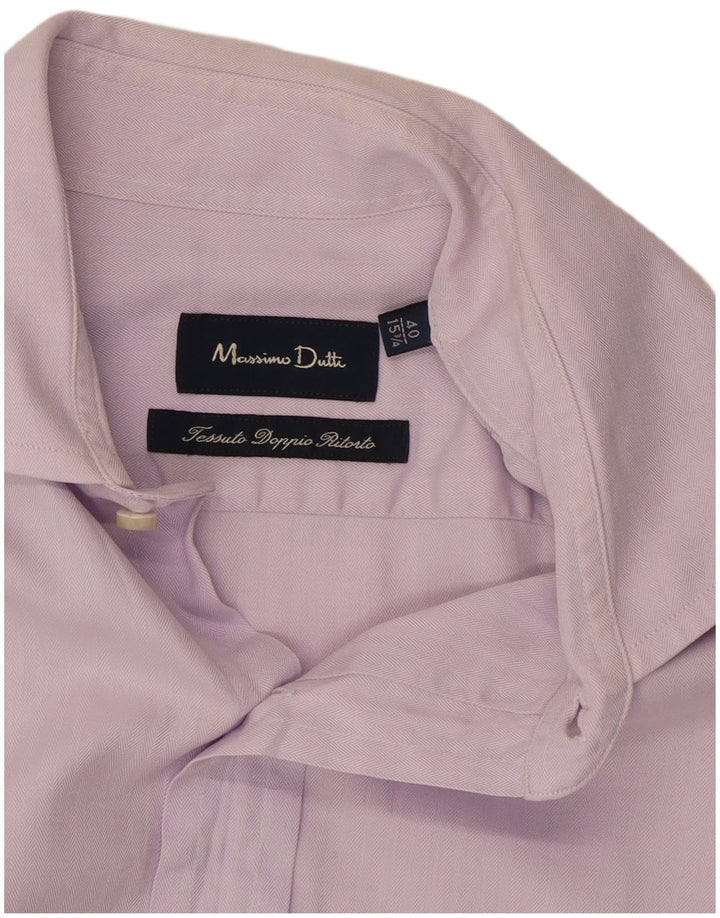 Ανδρικό πουκάμισο Massimo Dutti Νούμερο 15 3/4 40 Μεσαίο Μωβ Ψαροκόκκαλο