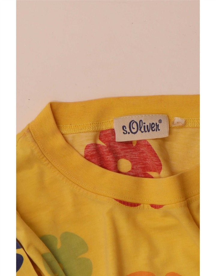 S.Oliver Ανδρικό γραφικό T-Shirt Top Large Yellow Colourblock