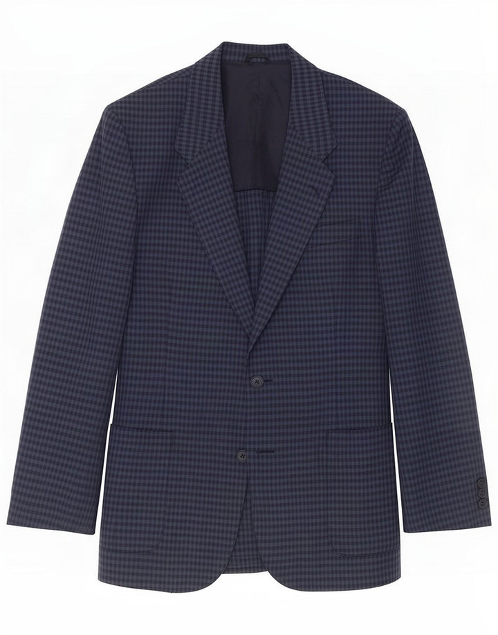 Vintage Ανδρικό σακάκι με 2 κουμπιά σακάκι IT 50 Large Navy Blue Gingham
