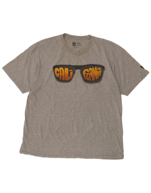 Ανδρικό γραφικό T-Shirt Quiksilver Top XL Γκρι βαμβακερό