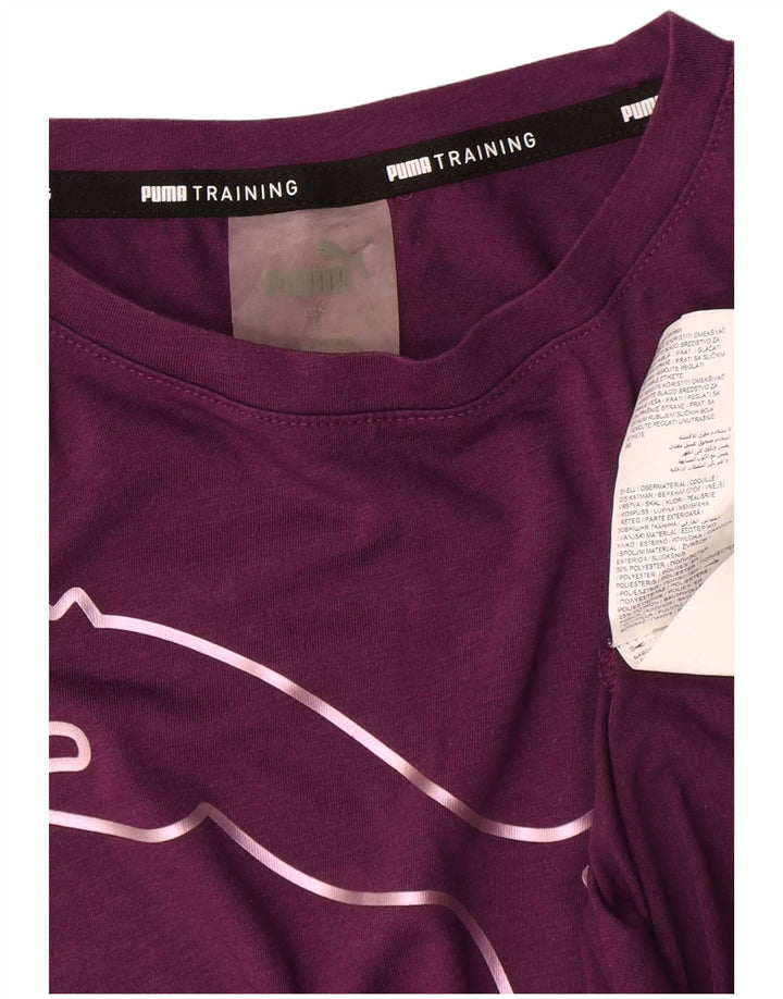 Γυναικείο γραφικό μπλουζάκι Puma Top UK 16 Large Purple Polyester