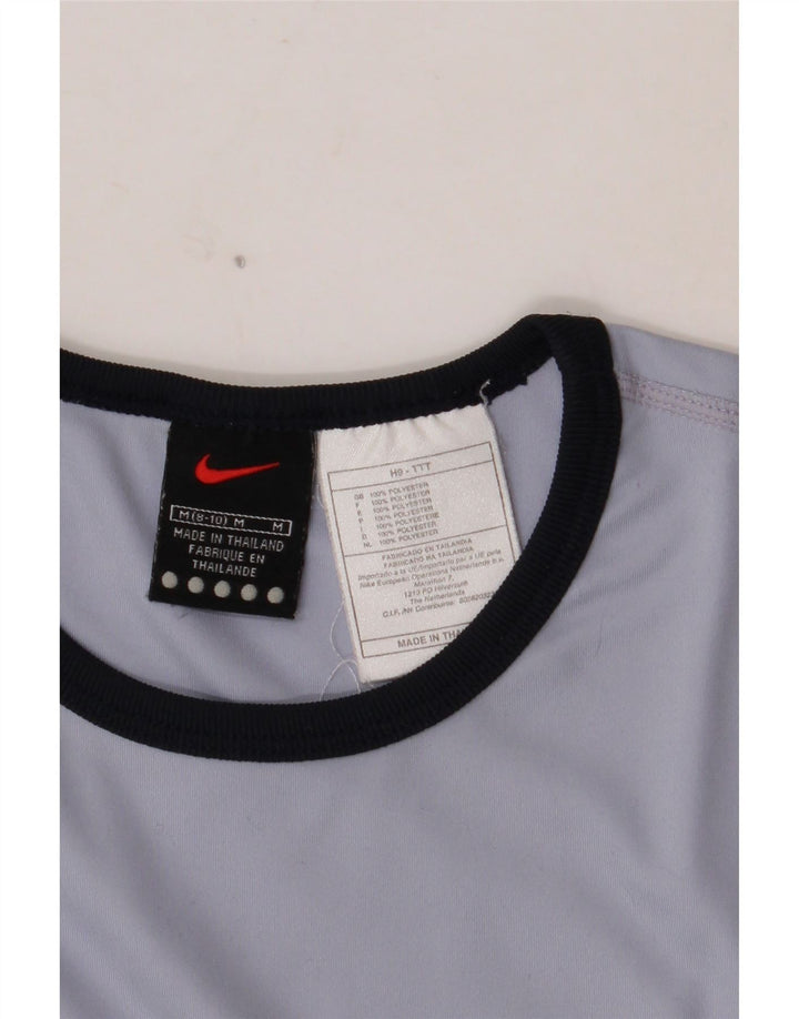 Γυναικείο τοπ NIKE Crop Μακρυμάνικο US 8/10 Μεσαίο μπλε πολυεστέρας