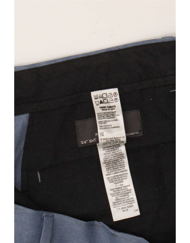 Marks & Spencer Ανδρικό παντελόνι Chino με κανονική εφαρμογή W34 L29 Μπλε πολυεστέρας