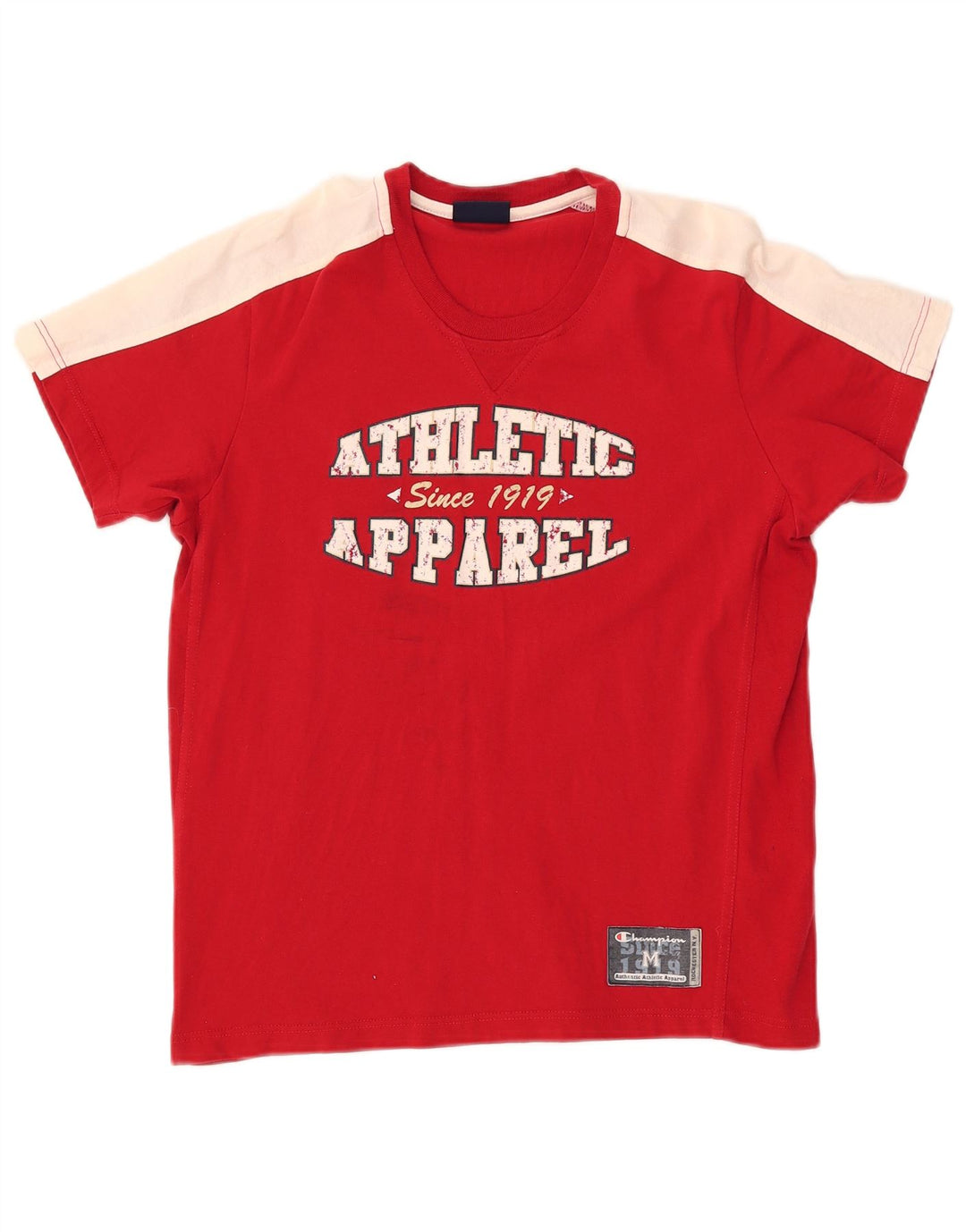 CHAMPION Γυναικείο Μυϊκό Μυϊκό T-Shirt Top UK 14 Medium Red Colourblock